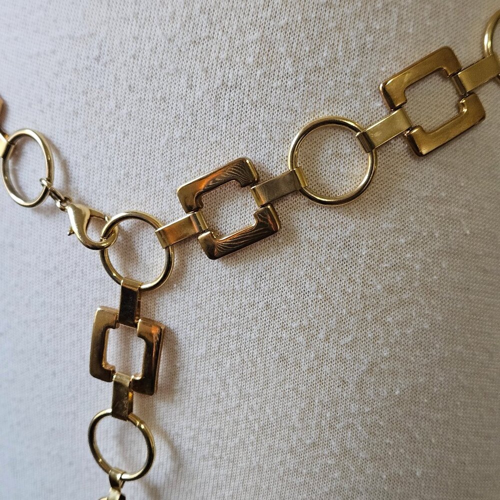 Gold Metal Chain Link Belt Adjustable - Picture 2 of 5